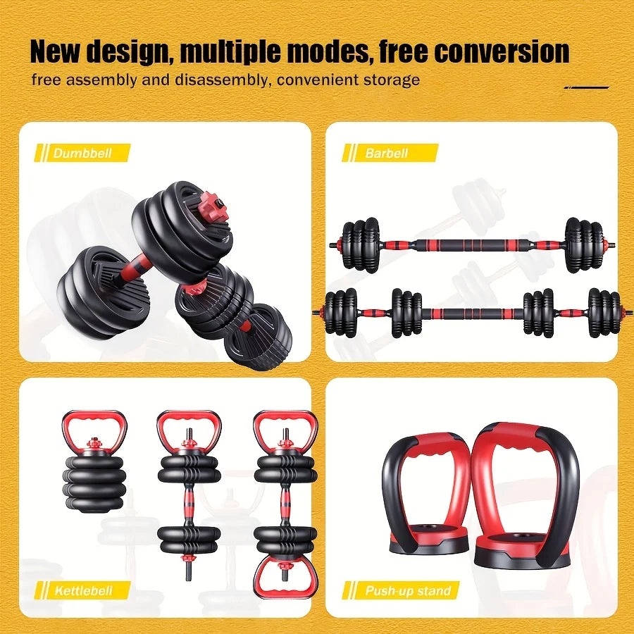 4-in-1 Adjustable Weight Dumbbell Set 22lb– Multi-Function Kettlebell