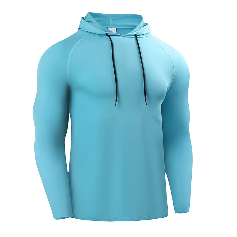 Running Long Sleeve T Shirt Men Sportswear Hooded