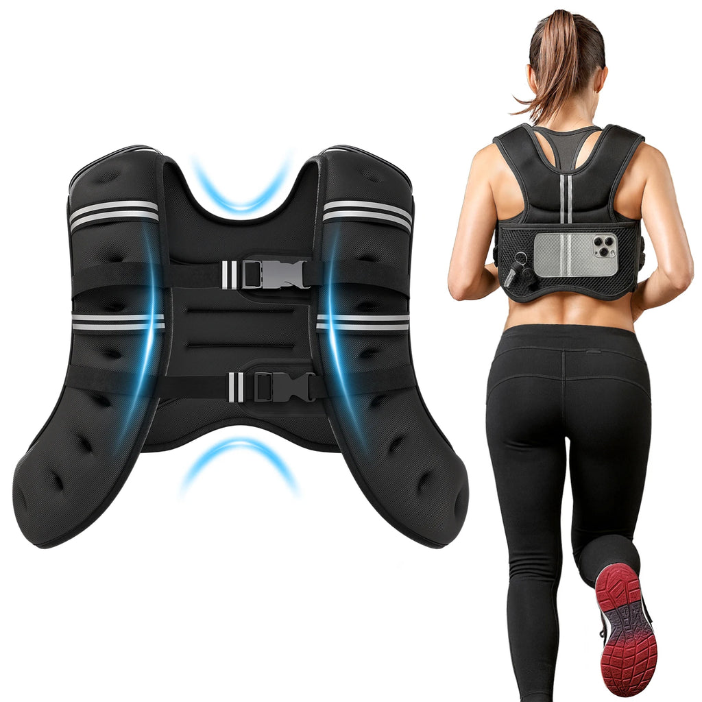 Weighted Vest Fitness Reflective Strips Men Women