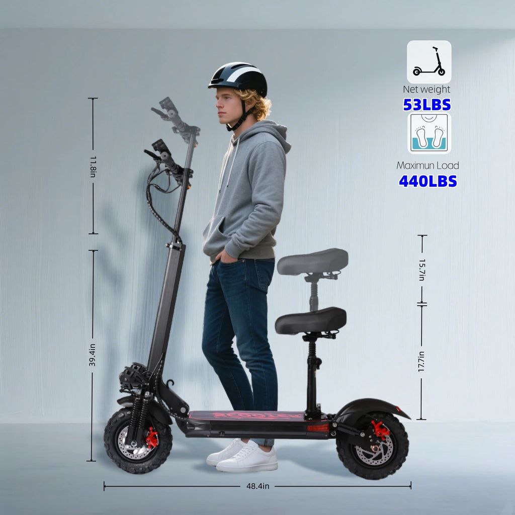 48V  Battery, Dual Suspension  E-scooter For Commuting