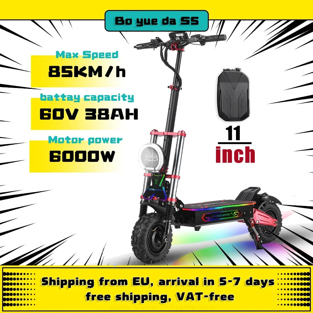BOYUEDA S5 Electric Scooter 6000W Motor 60V38AH Battery Scooters