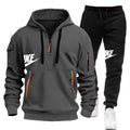 zipper hoodie + trousers suit casual men's sportswear warm suit