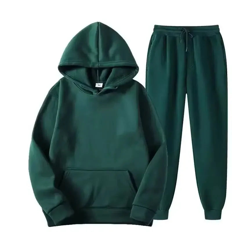 Men Women Tracksuit Hoodies Casual Solid Color