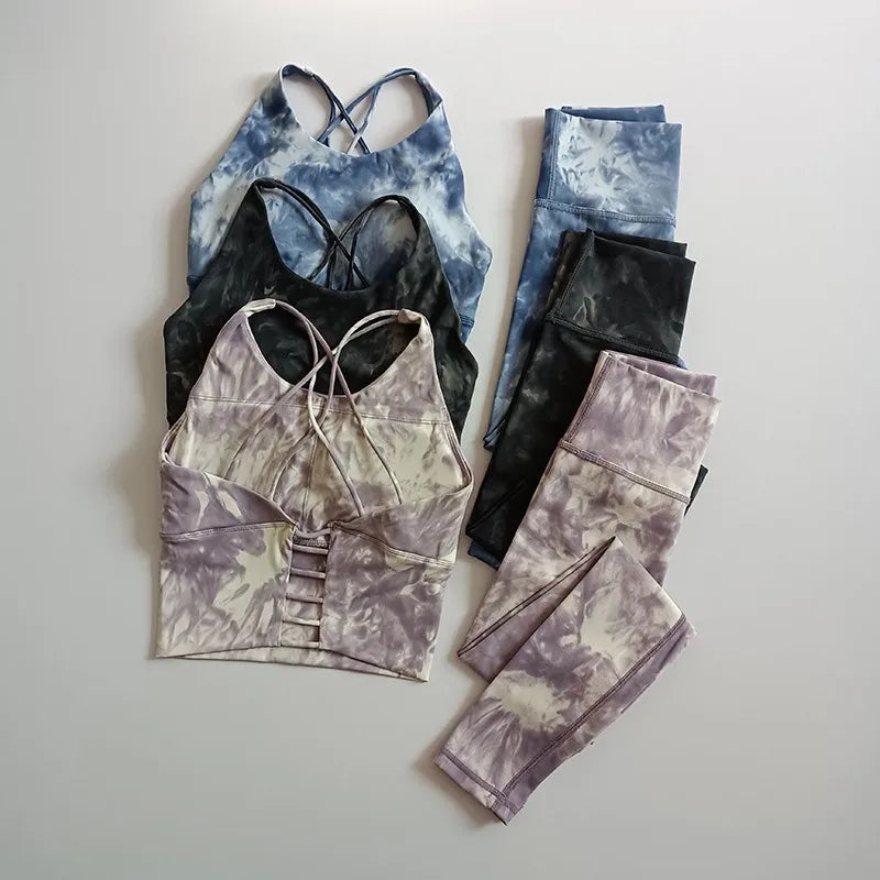 Workout Gym Leggings with Beauty Back Bra Suits