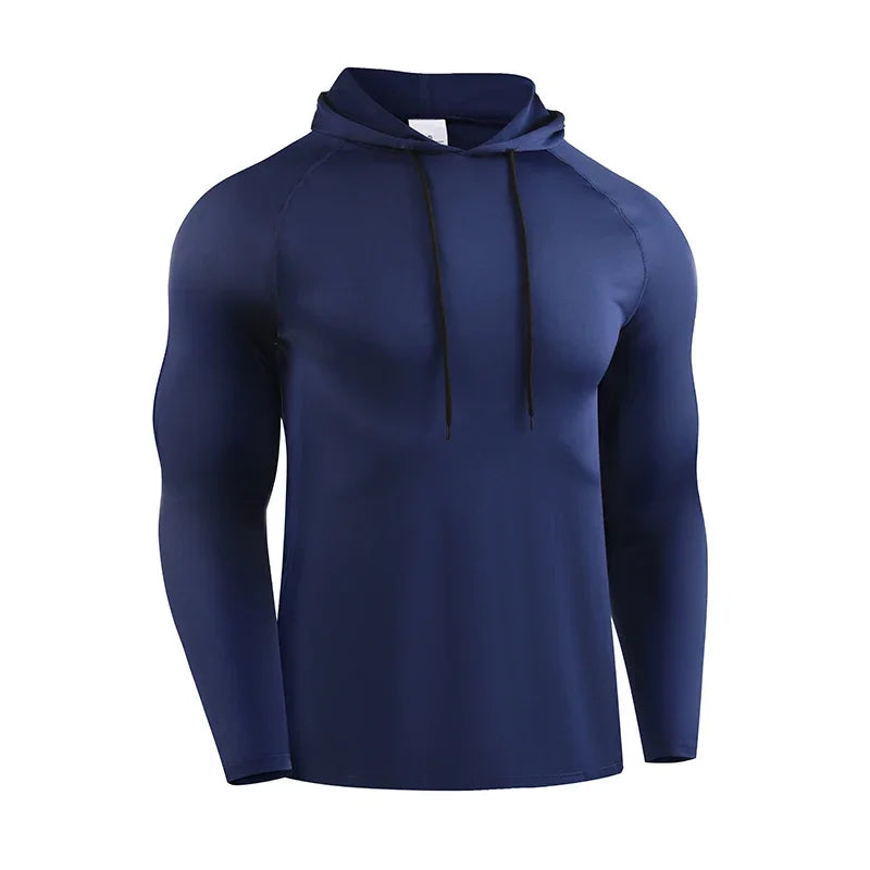 Running Long Sleeve T Shirt Men Sportswear Hooded