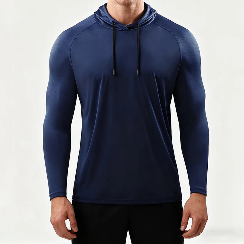Running Long Sleeve T Shirt Men Sportswear Hooded