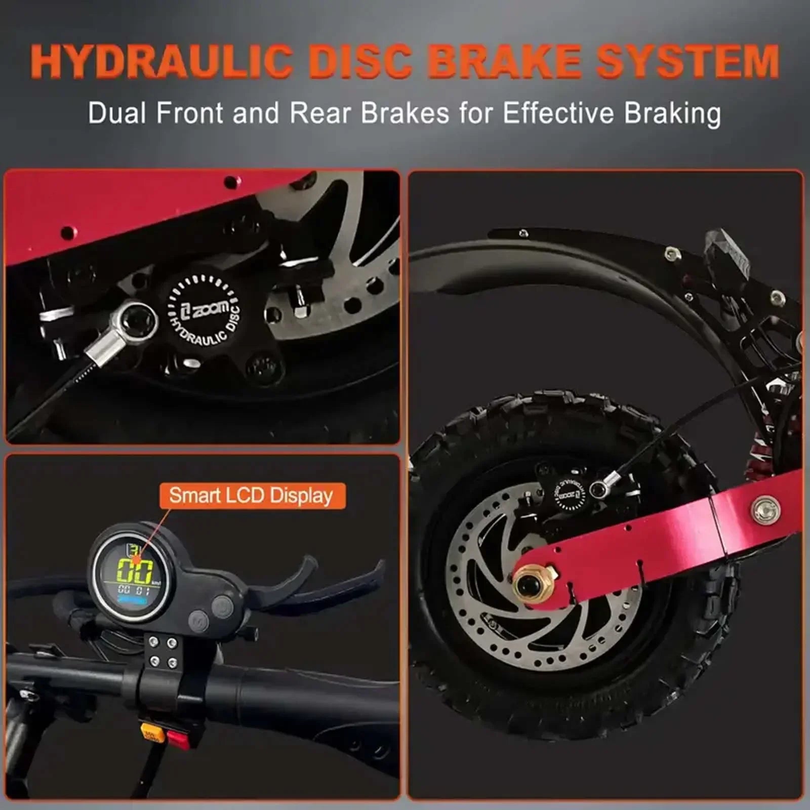 electric scooter dual motor removable seat hydraulic shock