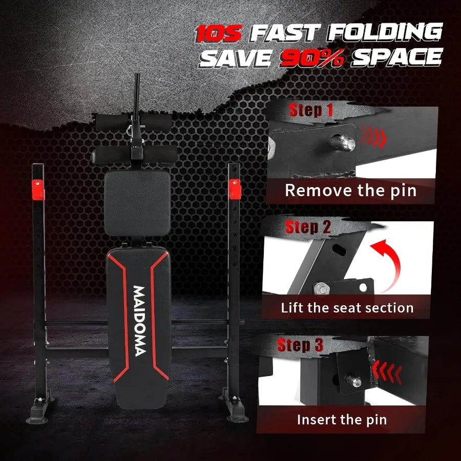 Adjustable Weight Bench with Lat Pulldown and Leg Extension