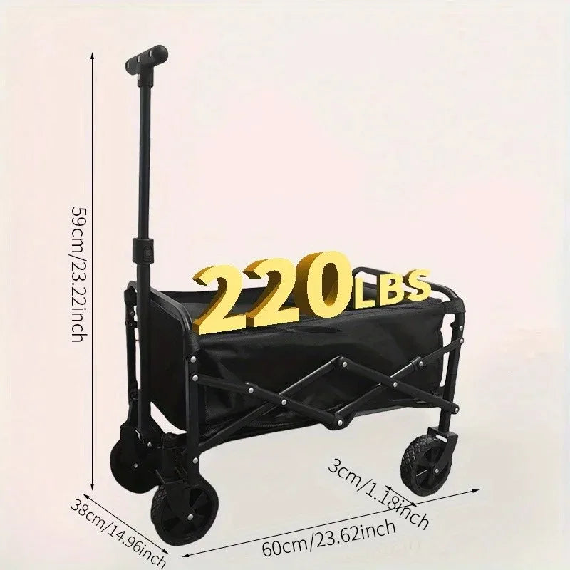 Foldable trailer on wheels, Large capacity portable