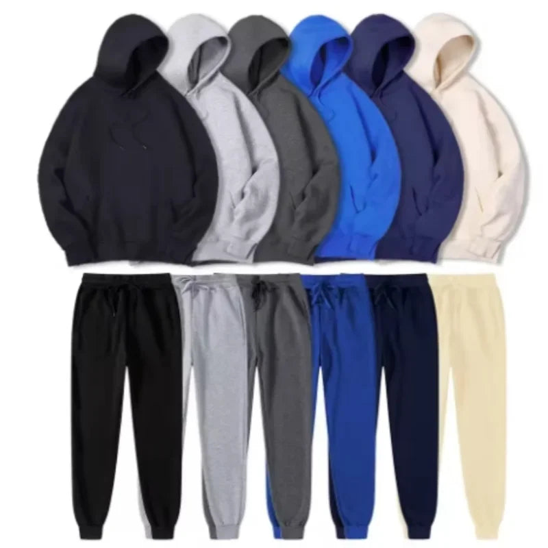 2025 Winter Brand Sportswear Men's Set Long Sleeve Hoodie+Running Pants 2-piece Fitness Running Suit