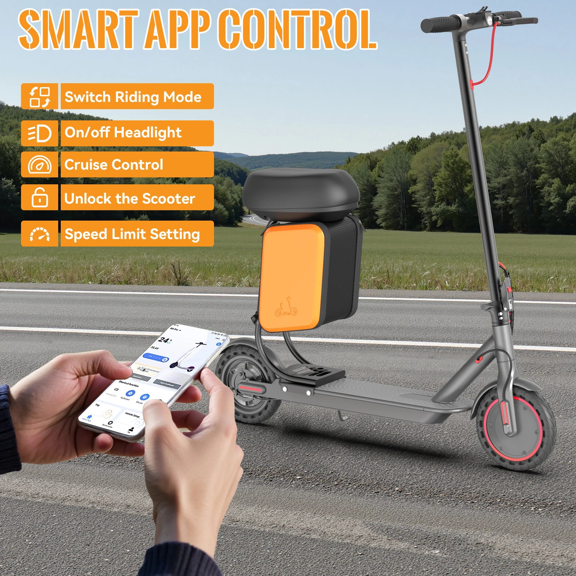 Electric Scooter with Seat Foldable  Powerful Storage