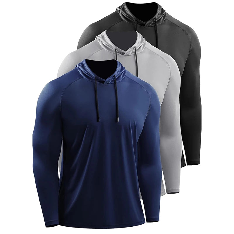 Running Long Sleeve T Shirt Men Sportswear Hooded