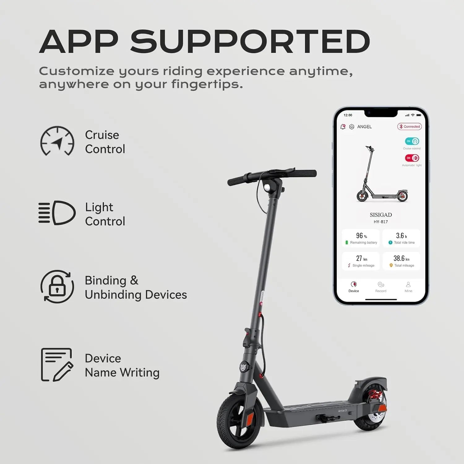 Electric Scooter: folding design, double braking system.