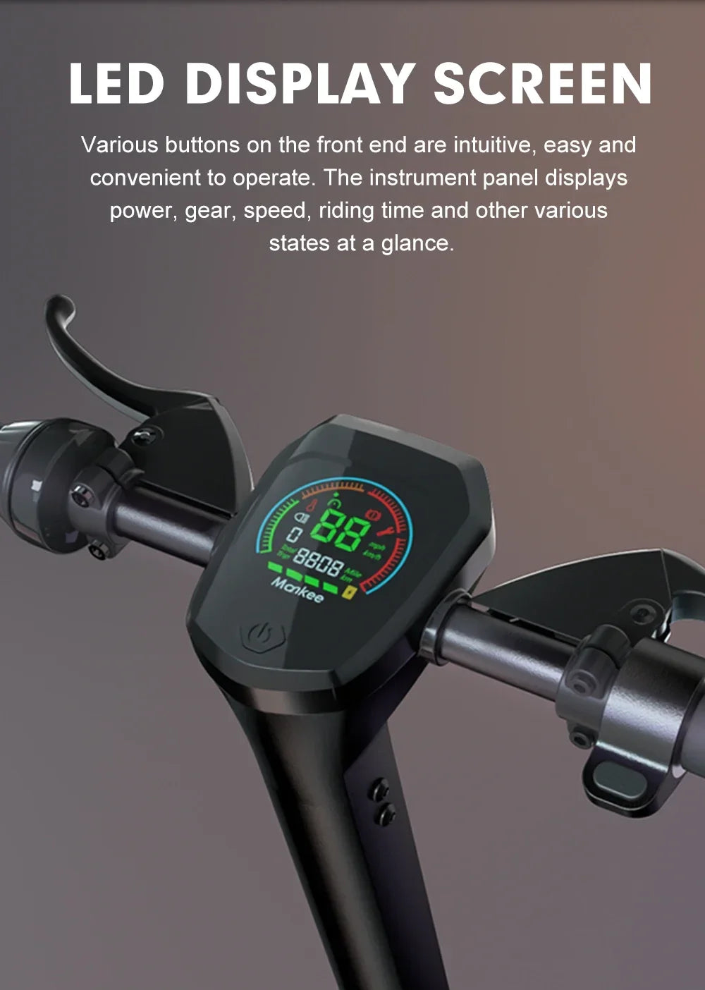 Electric Scooter Removable Battery 10" Tire Foldable Mobility