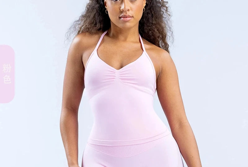 Women's fitness impact leggings, gym sports halter-