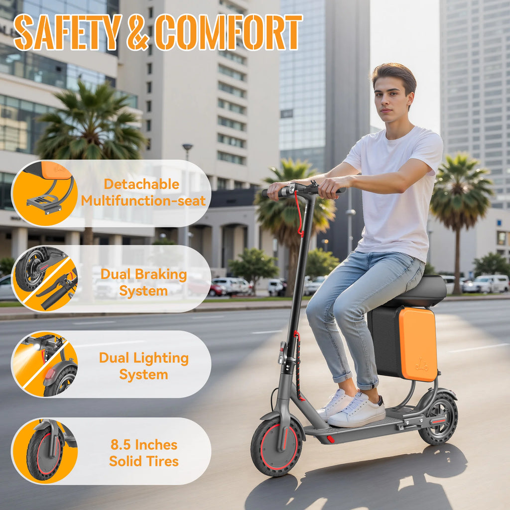 Electric Scooter with Seat Foldable  Powerful Storage