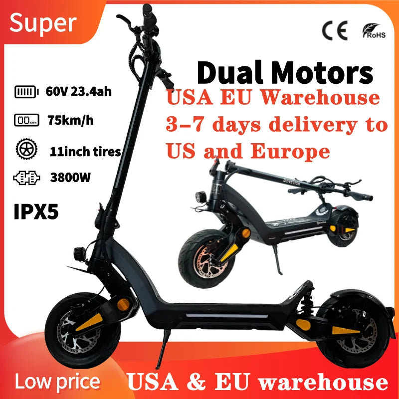 Hydraulic Suspension Dual Motor Foldable Electric Scooter