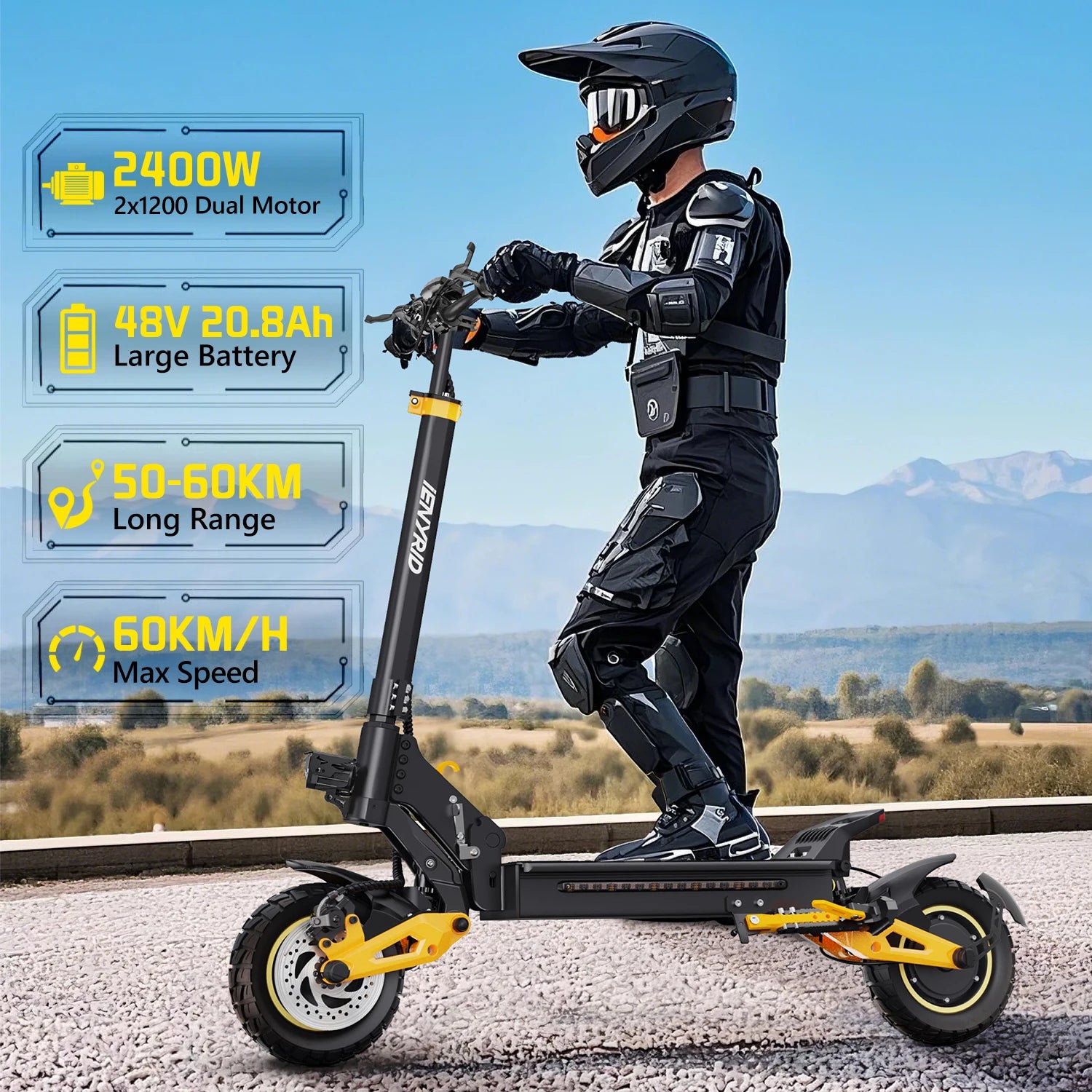Dual Motorr Off-road Tire Foldable EScooter