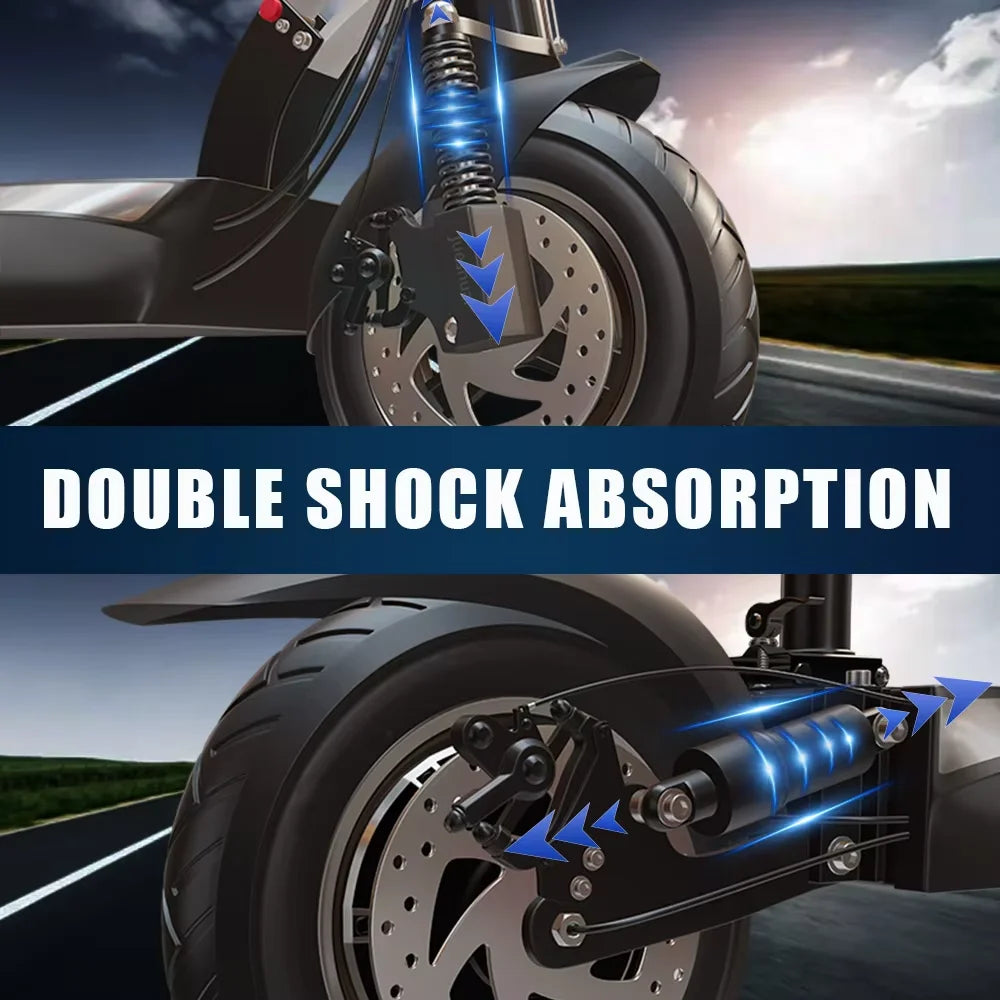 Electric Scooter for Adults Dual Brake & Dual Suspension Commuting E-Scooter Foldable E Scooter with Remote Key 330LBS MAX Load