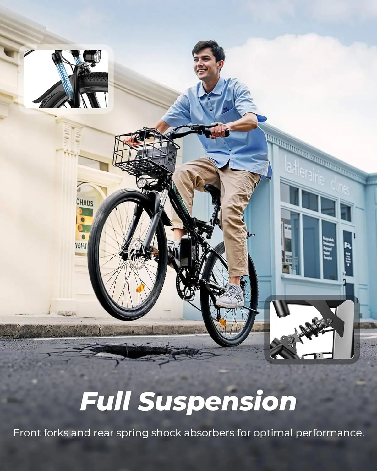 Folding Multifunctional Electric Bicycles With basket Ebikes