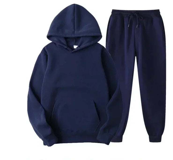 Men Women Tracksuit Hoodies Casual Solid Color