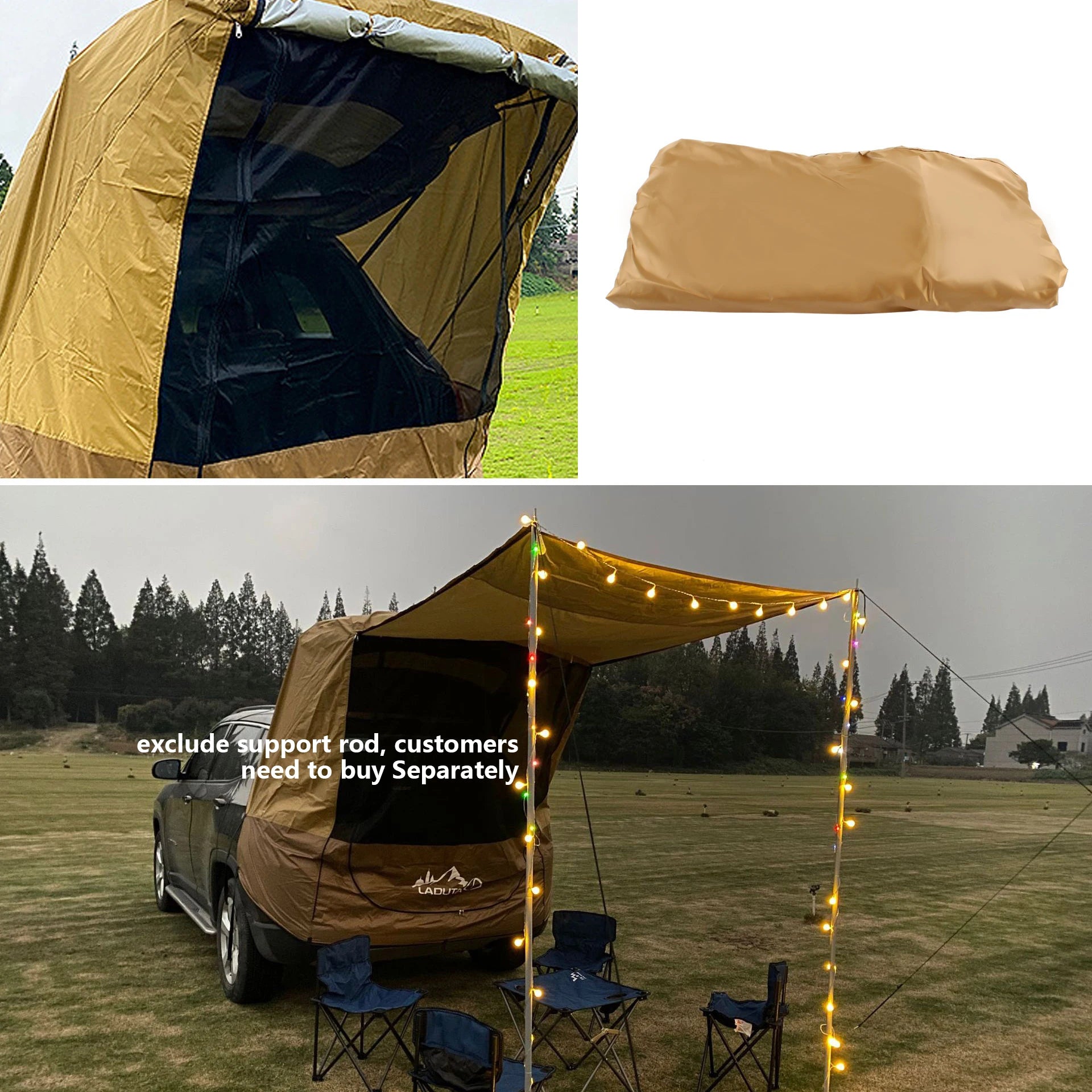 Tent Waterproof Sunshade Car Tailgate Rear Tent