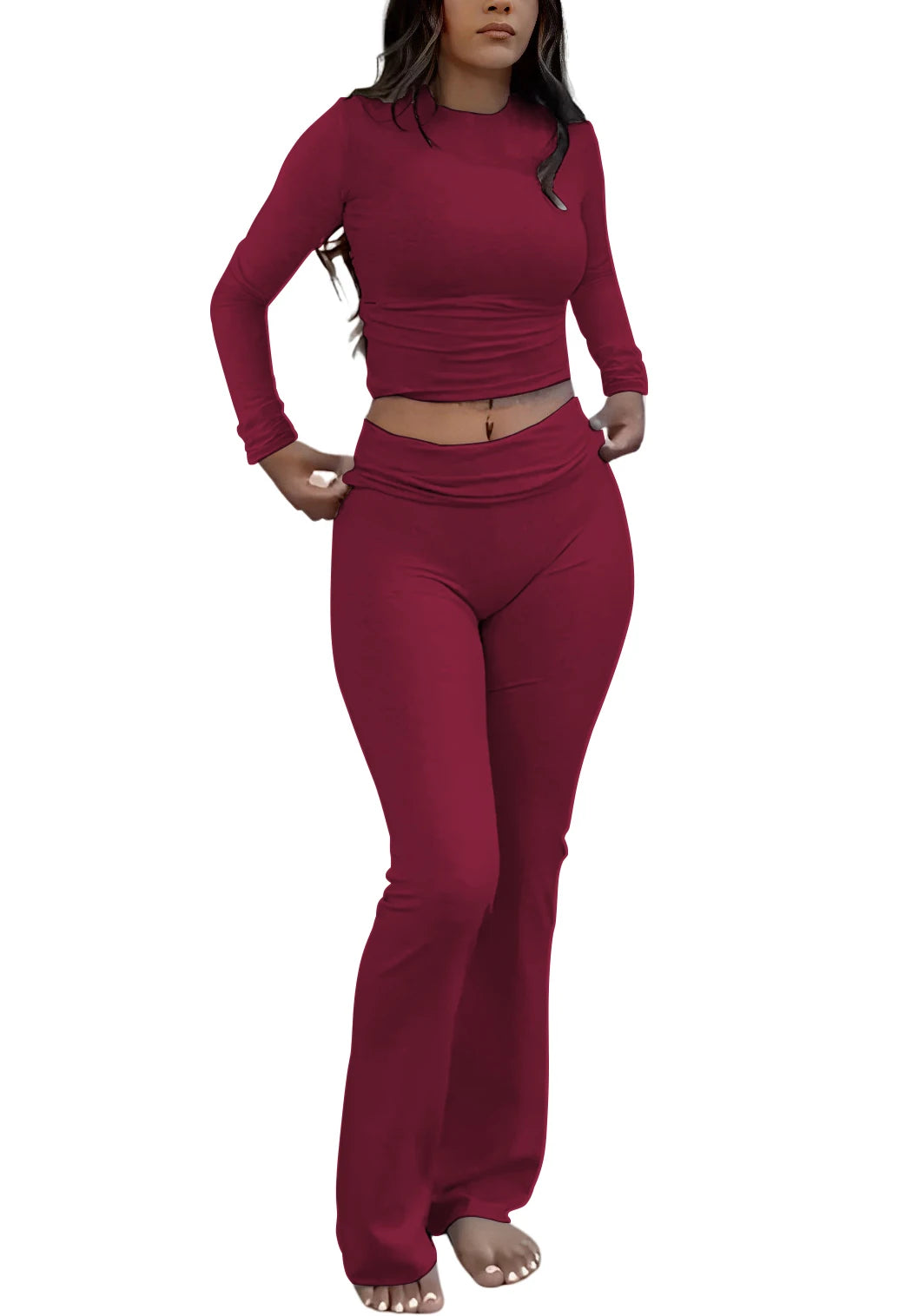 Women's Yoga Two-Piece Set Long-Sleeve