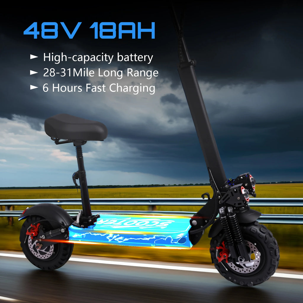 48V  Battery, Dual Suspension  E-scooter For Commuting