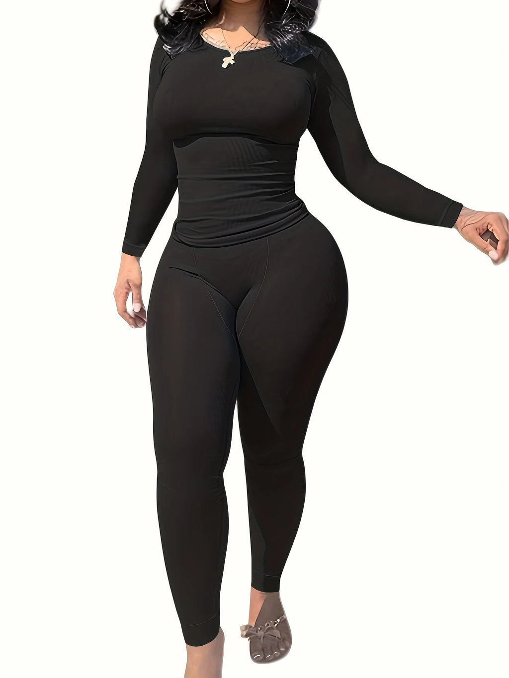 Women's Long Sleeve Exercise Wear - 2 Piece Set