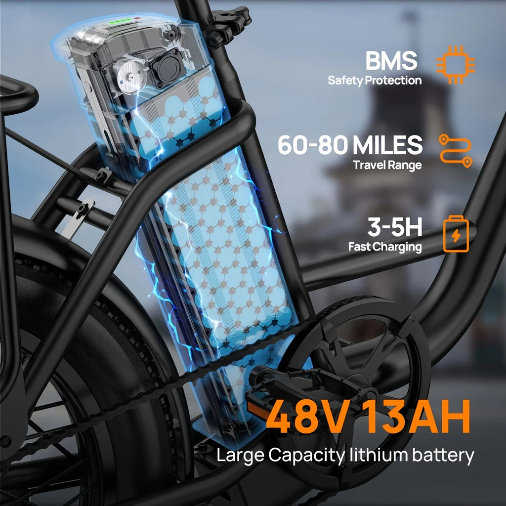 Electric Bike Removable Battery with Disc Brake