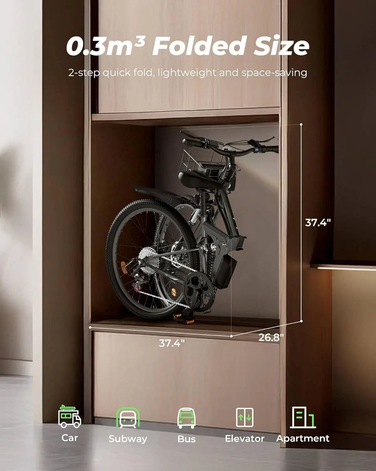 Folding Multifunctional Electric Bicycles With basket Ebikes