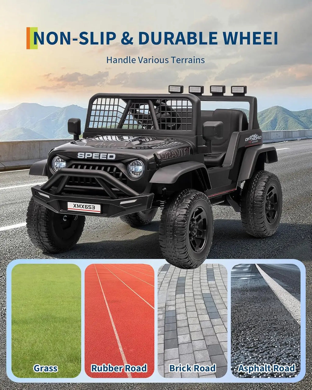 Electric Car for Kids/Bluetooth Music Player LED Light