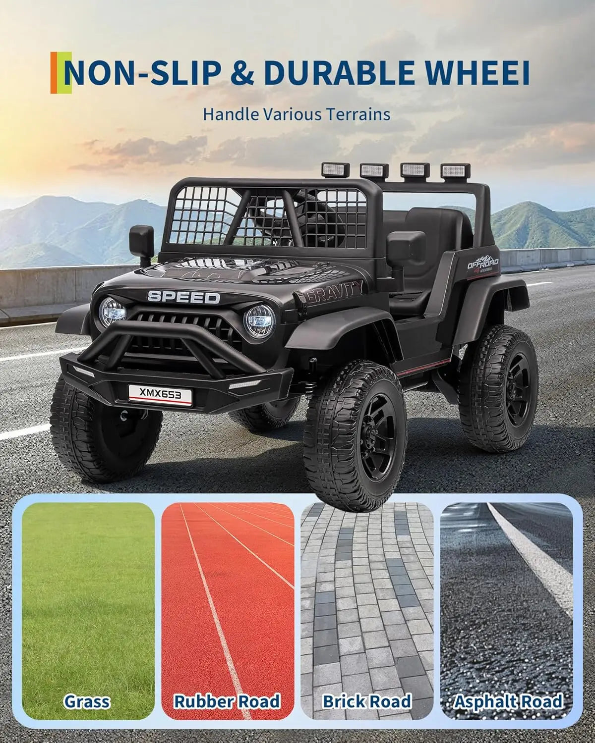 Electric Car for Kids/Bluetooth Music Player LED Light