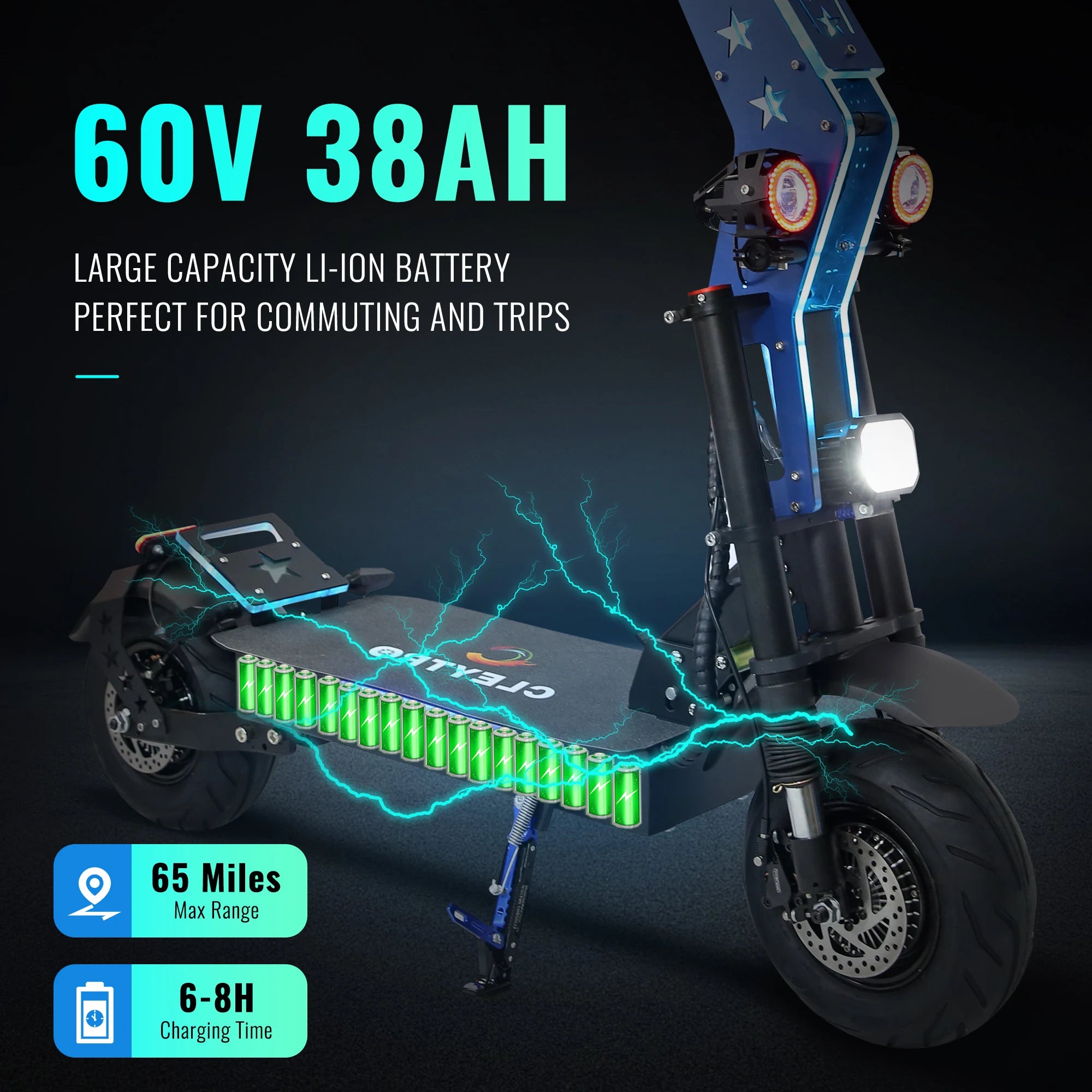 FREE GIFT ADULT ELECTRIC SCOOTER DUAL MOTOR 65 MILES RANGE