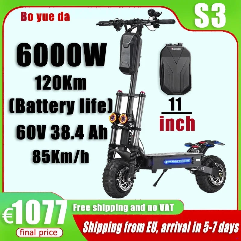 BOYUEDA S5 Electric Scooter 6000W Motor 60V38AH Battery Scooters