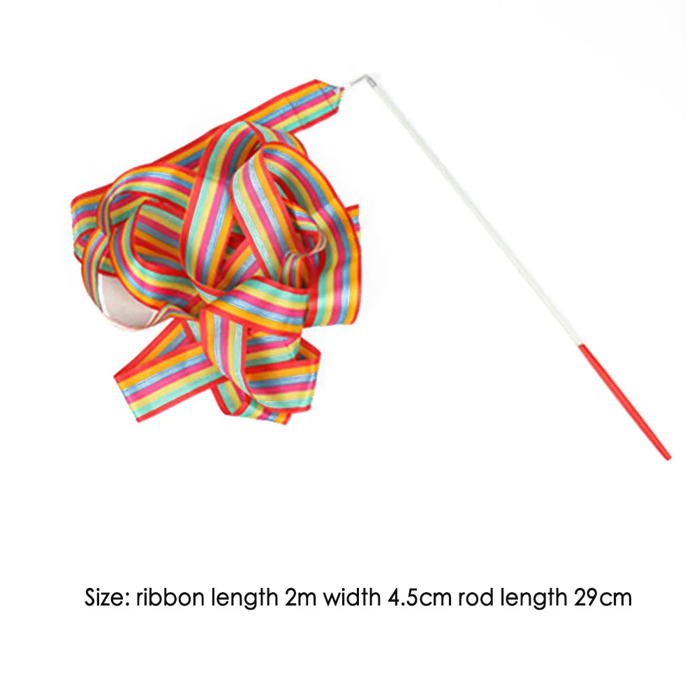 Ballet Streamer Rod Rainbow Stick for Kids