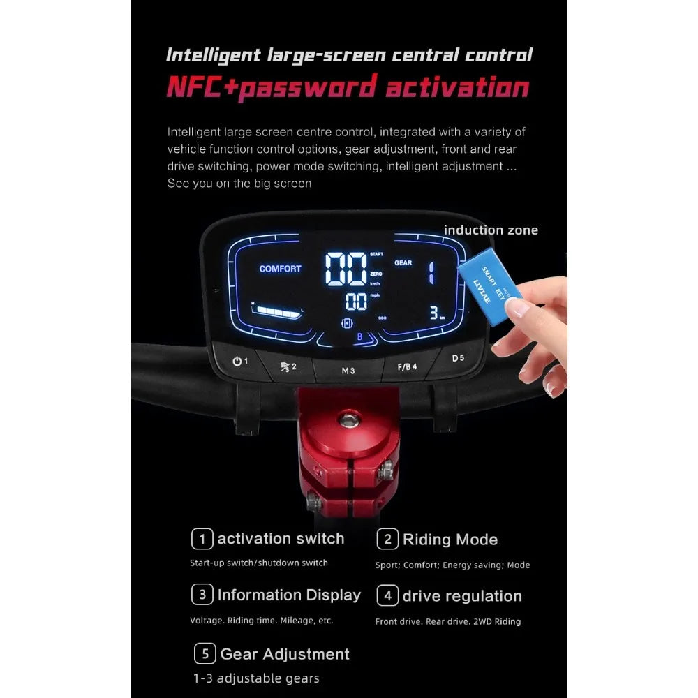 Boyueda Q7Pro Max EScooters 3200W Dual Motor 52V28ah Smart APP Bluetooth Connection Electric Scooter NFC Activation E-Scooter
