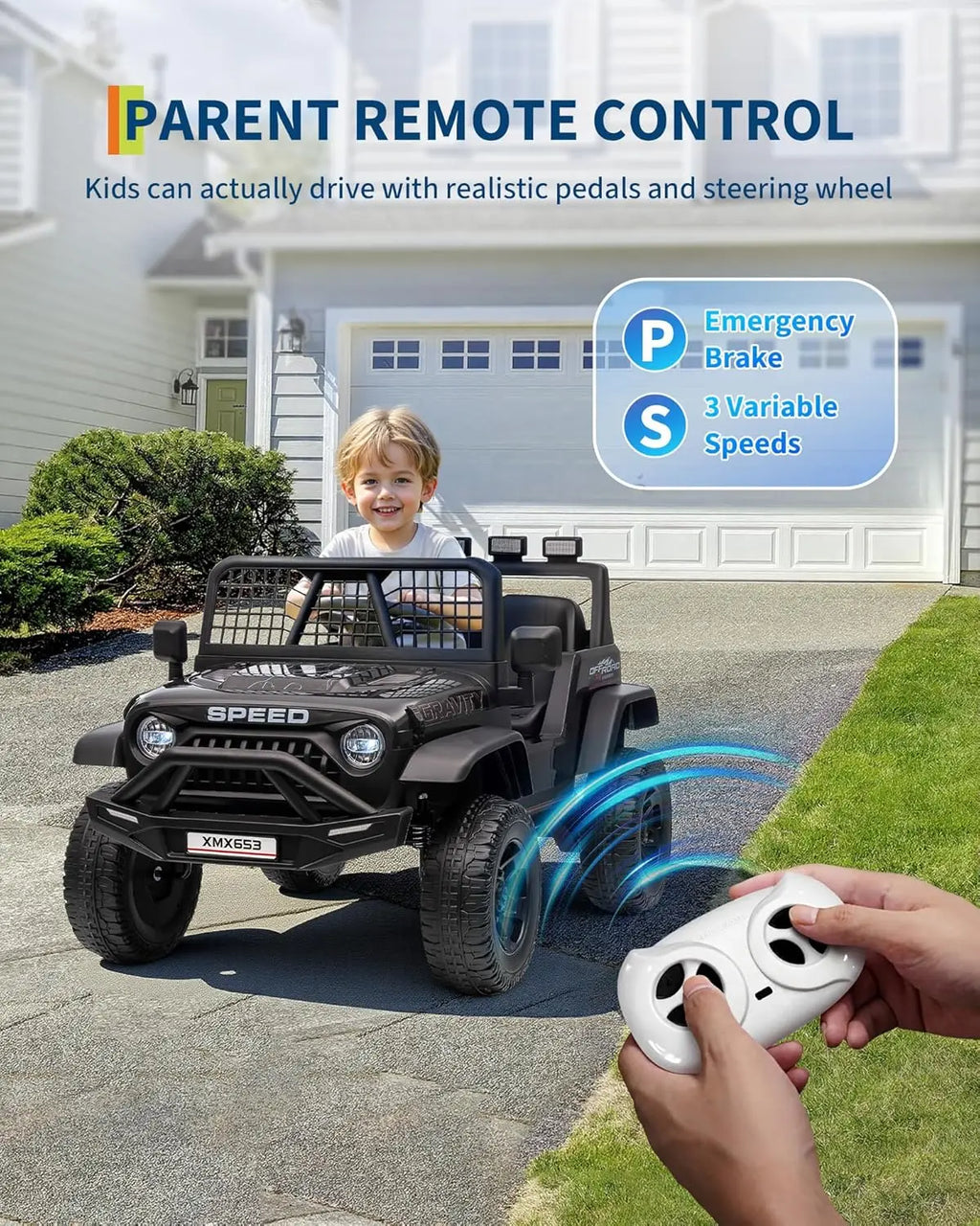 Electric Car for Kids/Bluetooth Music Player LED Light