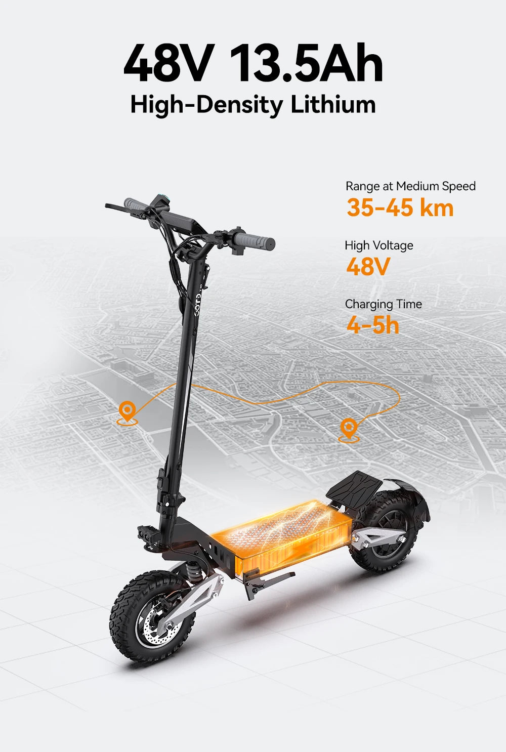 r - 500W Pea City E-Scooter with LED Light