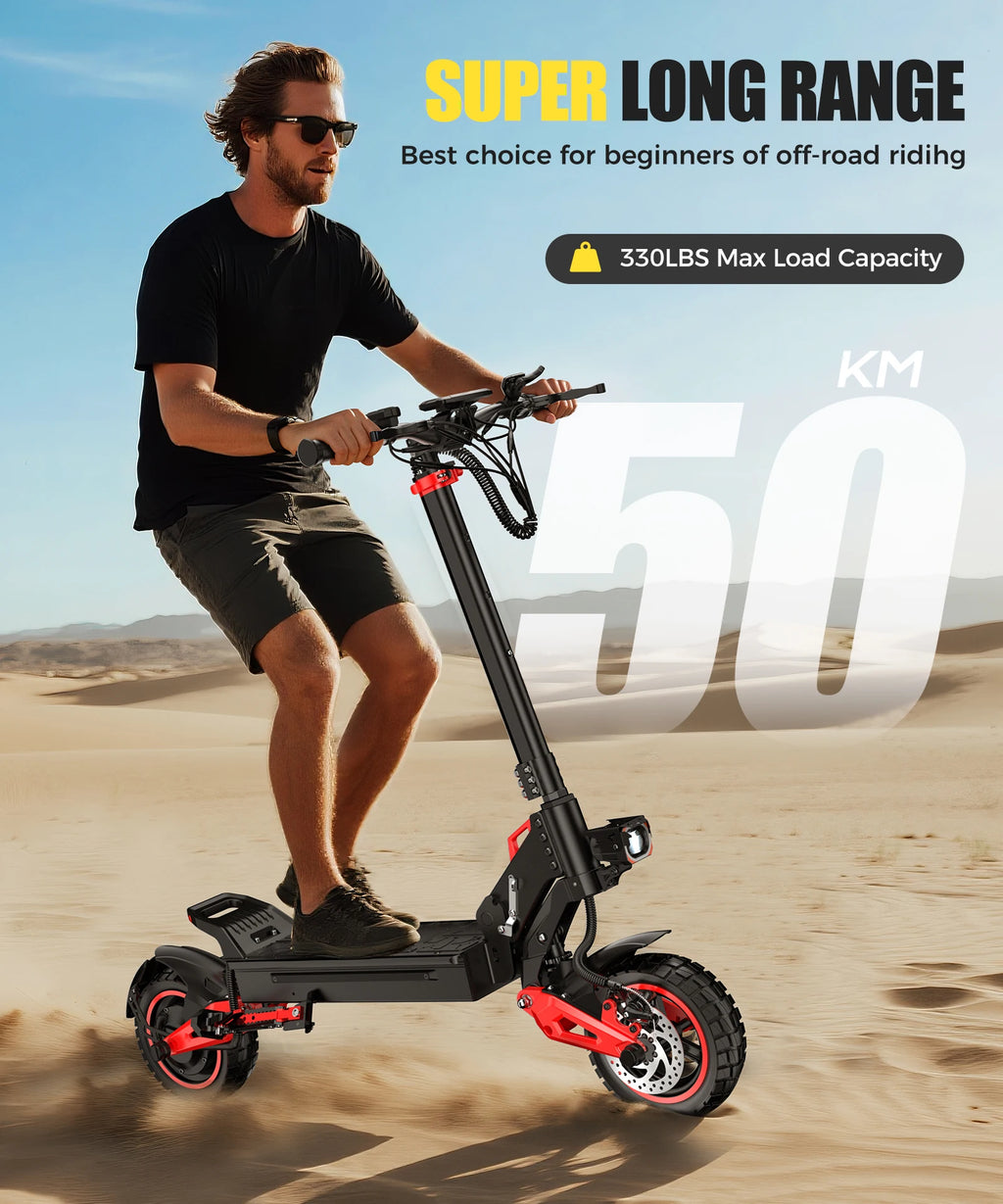 Escooter Scooter 31mph Dual Disc Brake 11'' Off-Road Tires