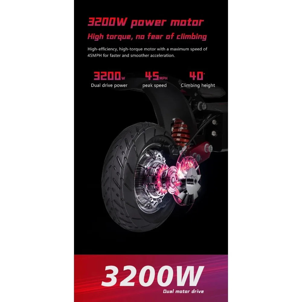 Boyueda Q7Pro Max EScooters 3200W Dual Motor 52V28ah Smart APP Bluetooth Connection Electric Scooter NFC Activation E-Scooter