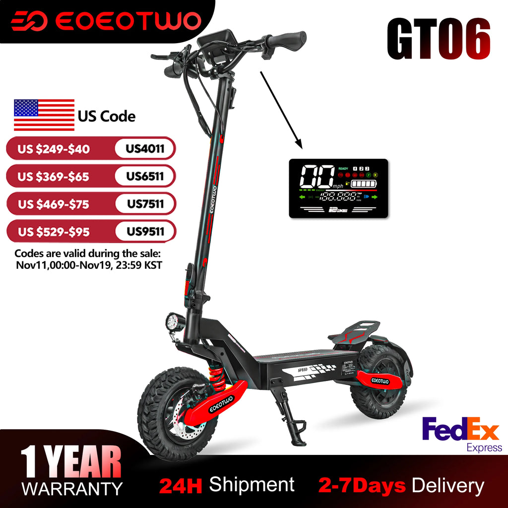 h,11'' Off Road Tires,Dual Suspension E-Scooter+1 Year Warranty