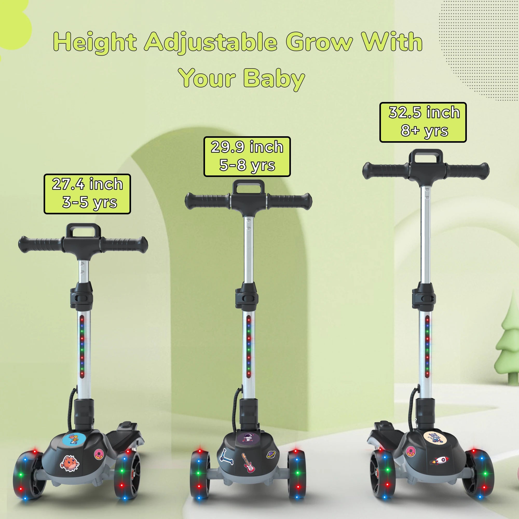 ik2 Electric Scoote Ages 3 Accelerator 3-Adjustable Height Toddler