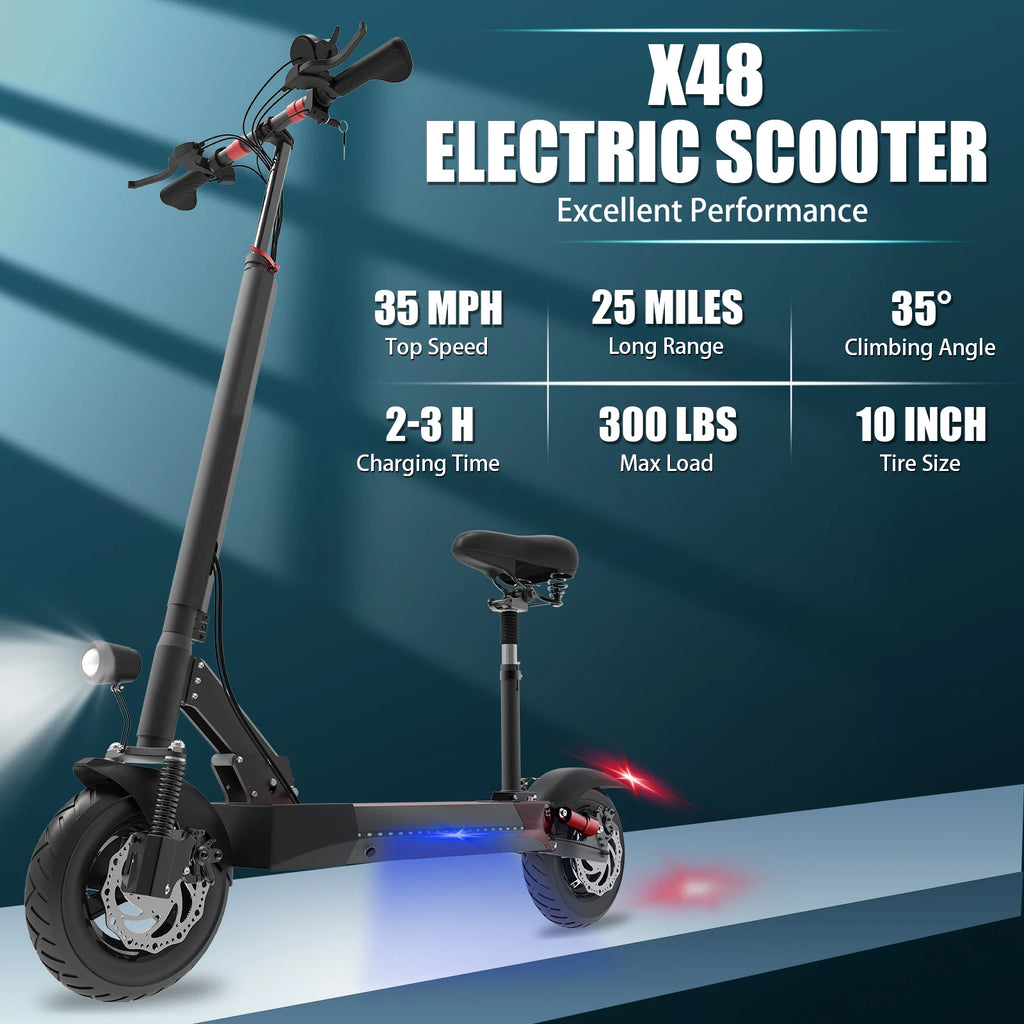 Electric Scooter for Adults with Seat,  Foldable