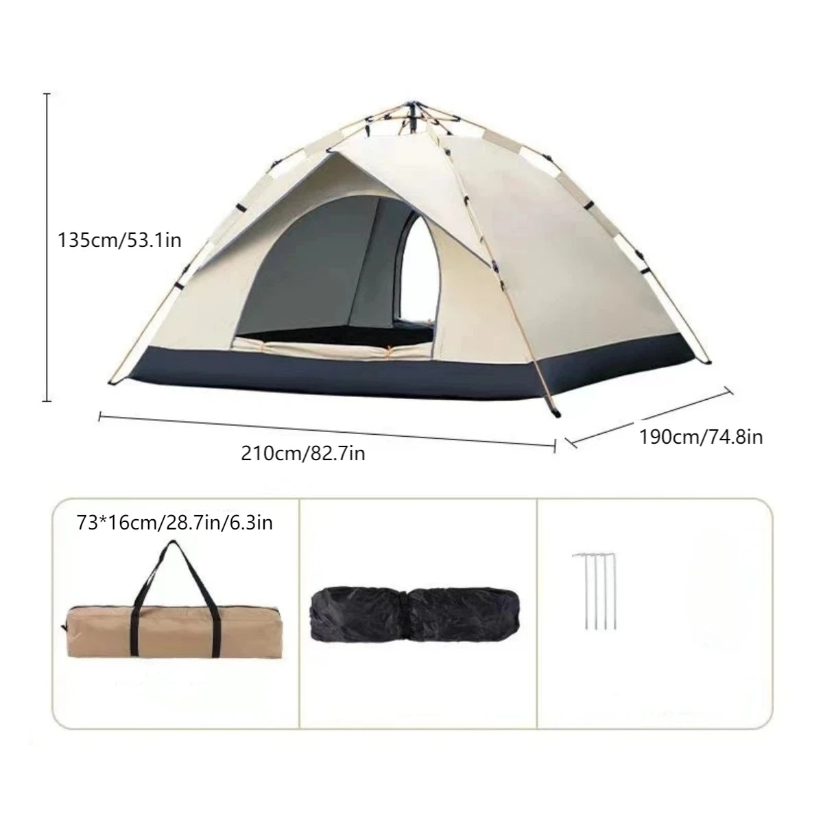 Rainproof Sunshine-proof Tent Two windowless doors
