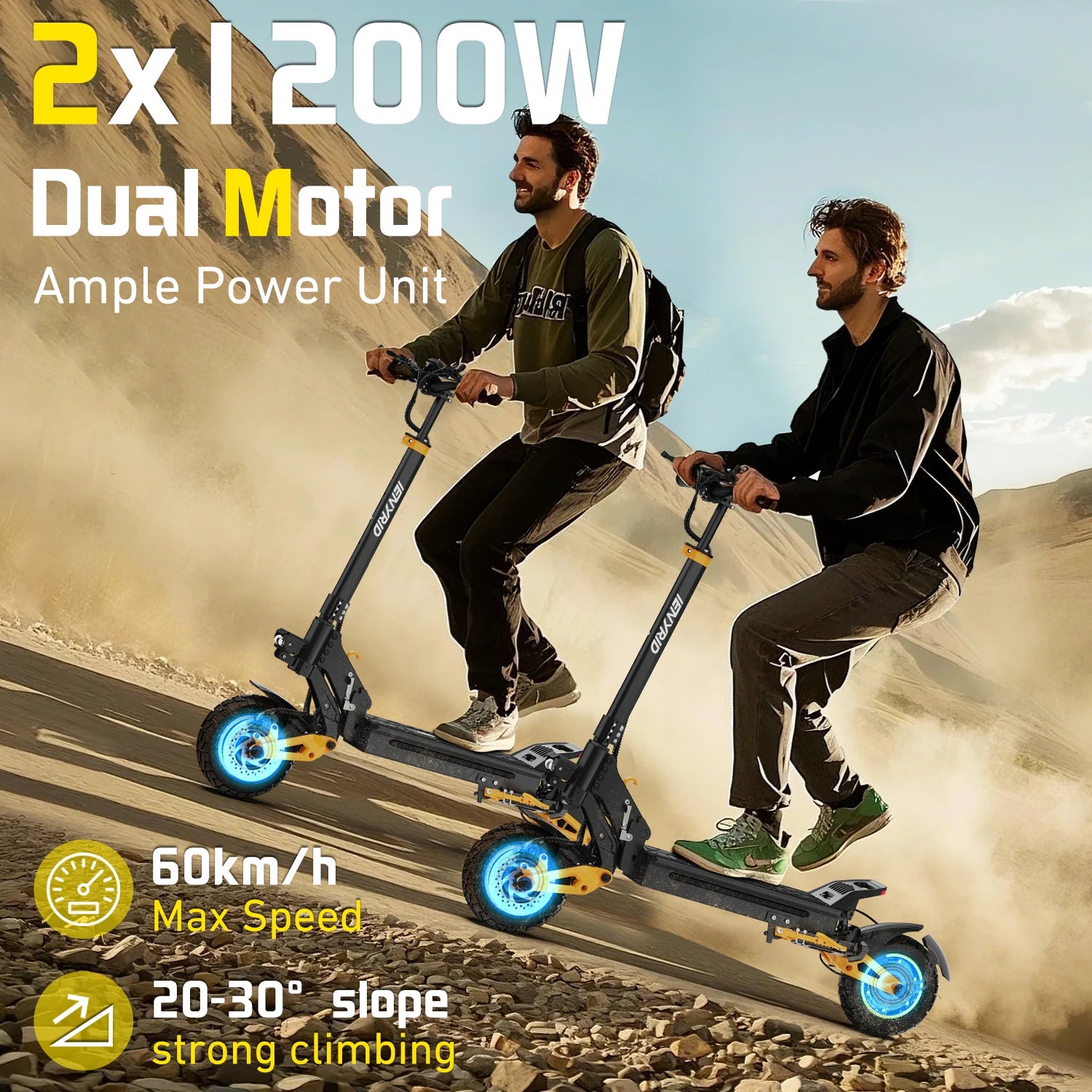 Dual Motorr Off-road Tire Foldable EScooter