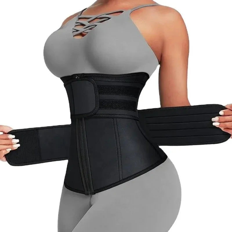 Adjustable Waist Trainer for Women, Double Belts Neoprene Corset