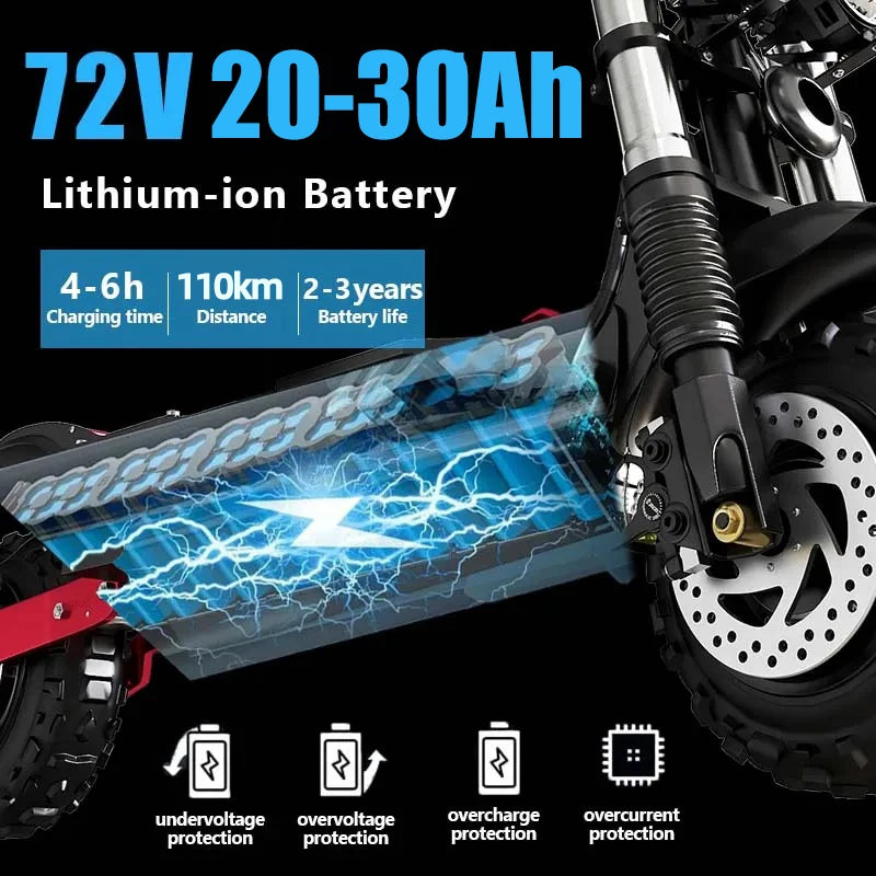 Off Road Electric Scooter Dual Motor 85km/h