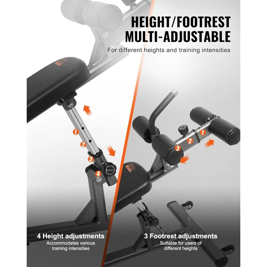 Sit Up Bench Adjustable Height and Reverse Crunch Handle