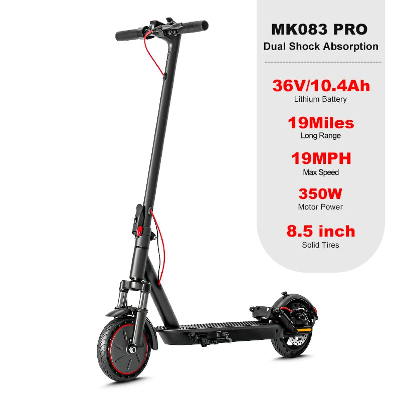 Adult Electric Scooter 19MPH Top Speed Dual Shock Absorption